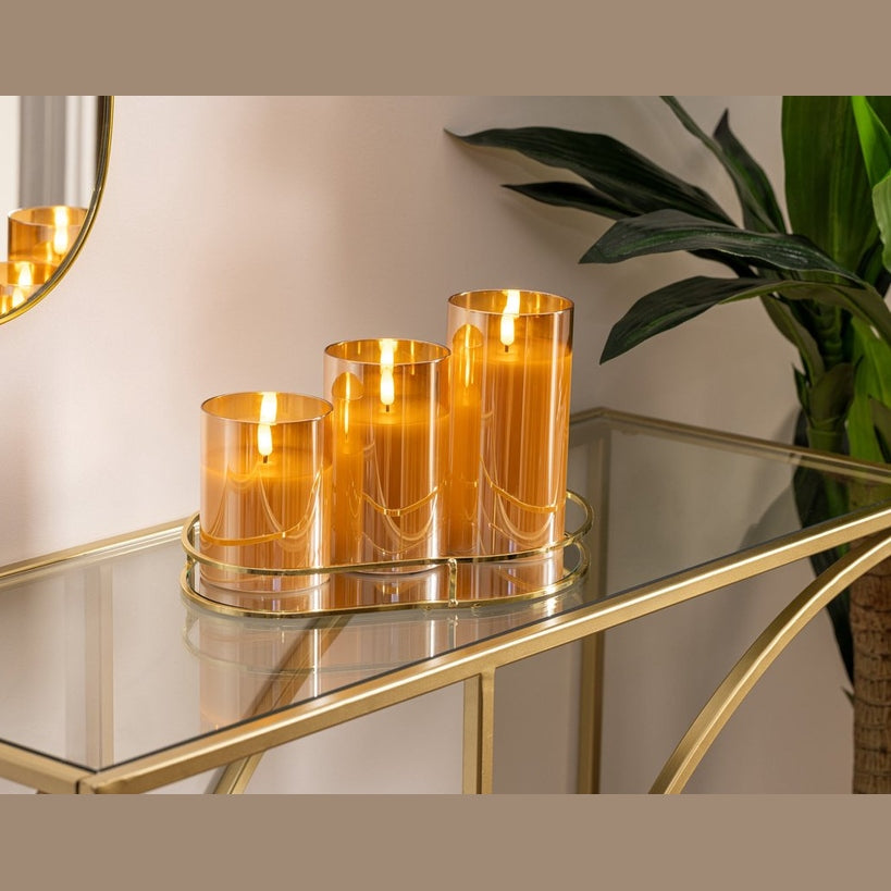 Atmosphera LED kaarsen met flikkerend effect - Set van 3 stuks - Amber