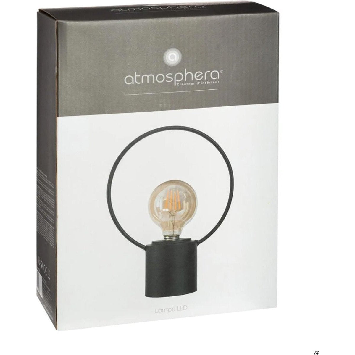 Atmosphera LED lamp - Tafellamp - Nachtlamp - Zonder snoer - H26.5 - Zwart - werkt op batterijen
