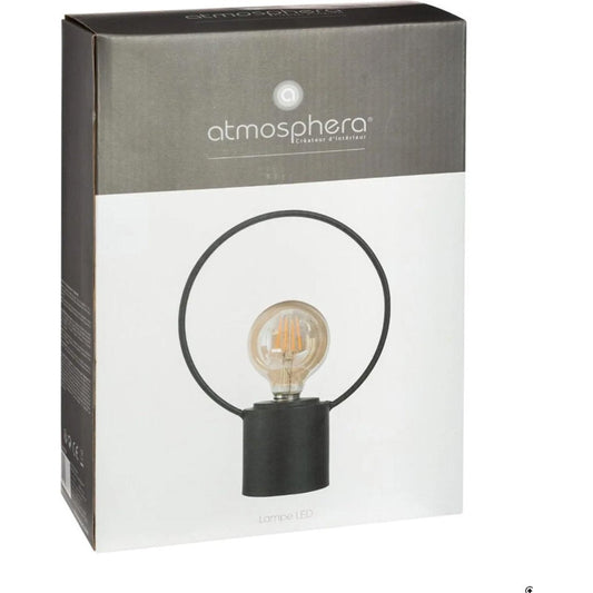 Atmosphera LED lamp - Tafellamp - Nachtlamp - Zonder snoer - H26.5 - Zwart - werkt op batterijen