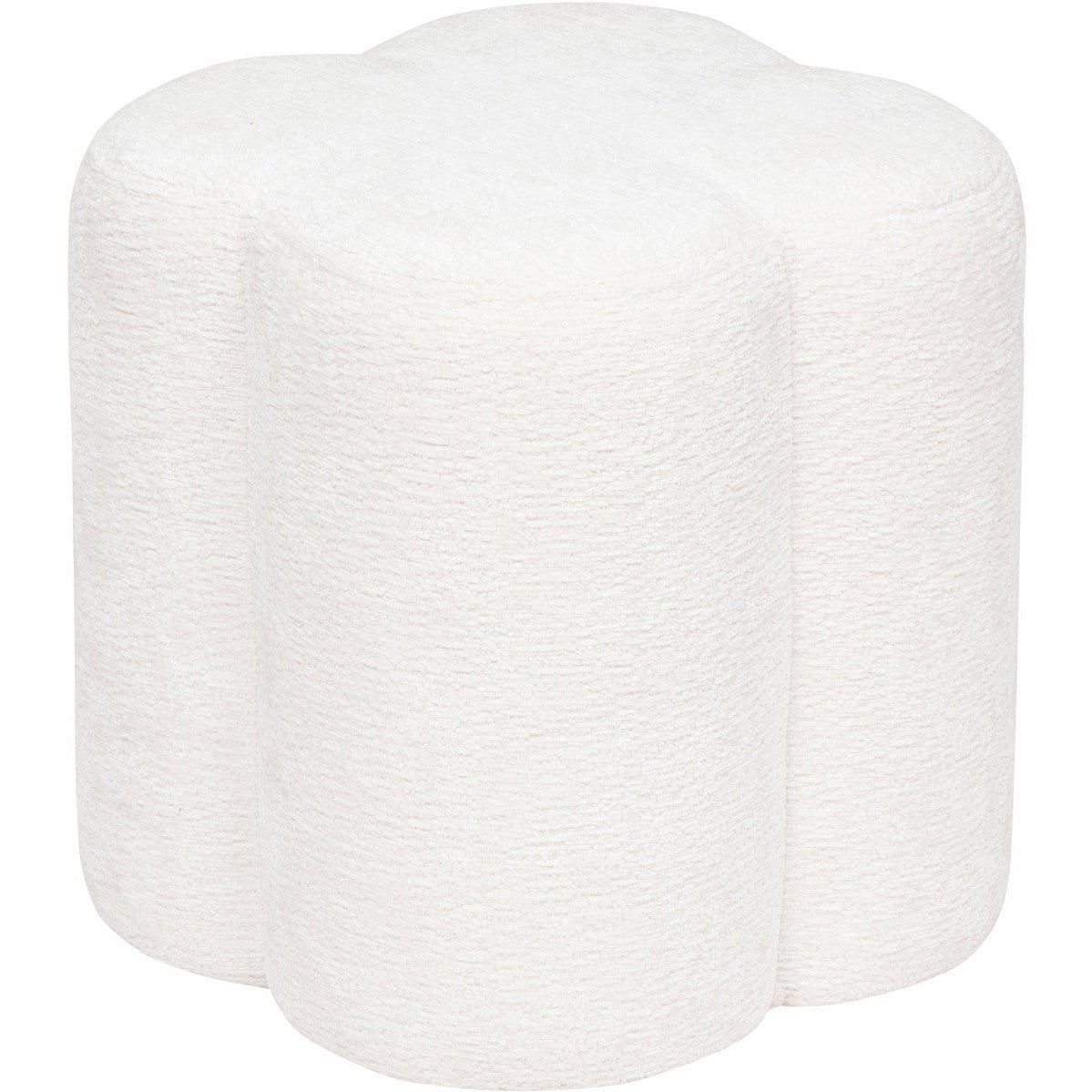 Atmosphera Lavon Poef - Ø35xH38cm - Wit