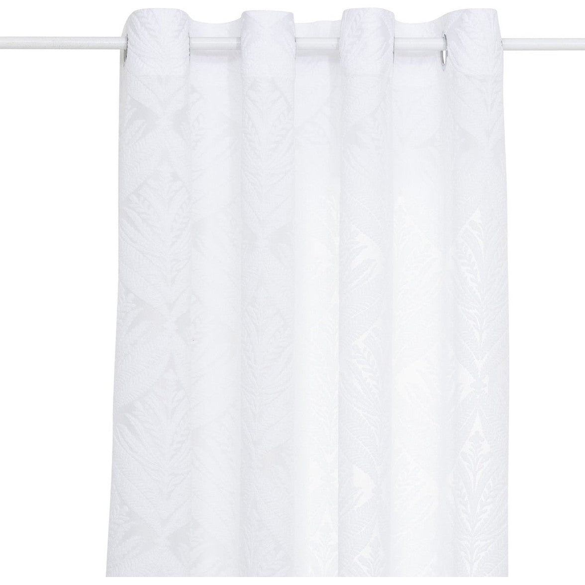 Atmosphera Lazi Transparant Gordijn 140x240cm - Gordijnen kant en klaar met haakjes ringen - Wit
