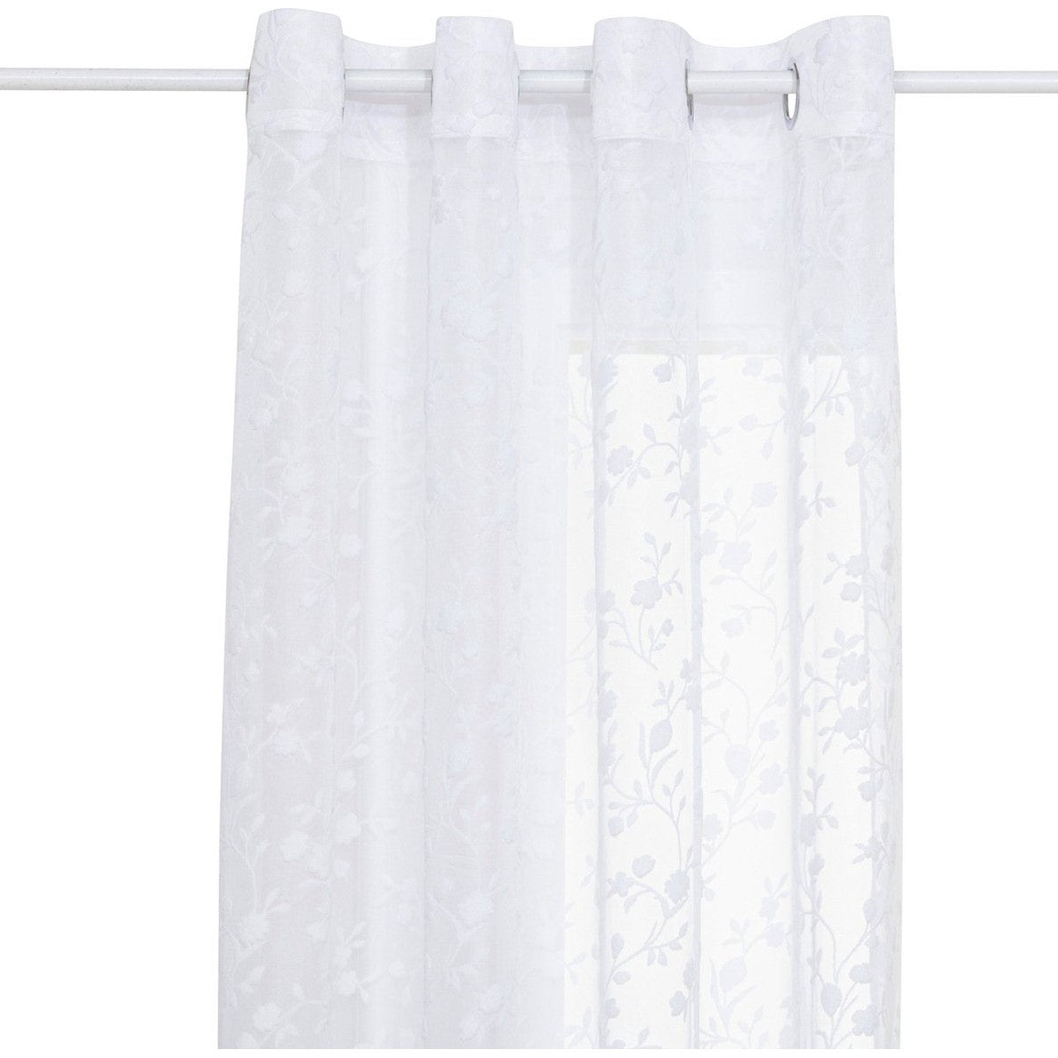 Atmosphera Lazi Transparant Gordijn 140x240cm - Gordijnen kant en klaar met haakjes ringen - Wit