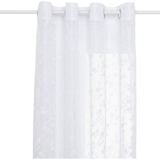 Atmosphera Lazi Transparant Gordijn 140x240cm - Gordijnen kant en klaar met haakjes ringen - Wit