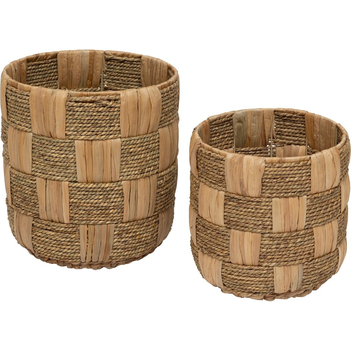 Atmosphera Nadi Jute manden - Set van 2 stuks - Ø28xH30cm - Bruin