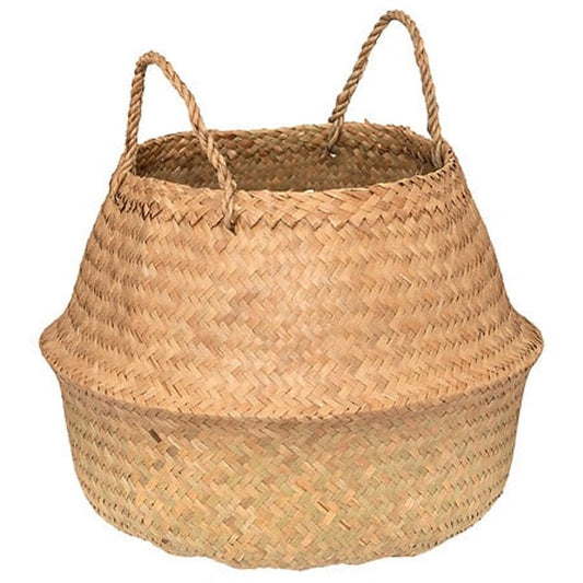 Atmosphera Opbergmand Danilo - rond - riet - naturel - 40 x 41 cm - opvouwbaar - decoratie mand