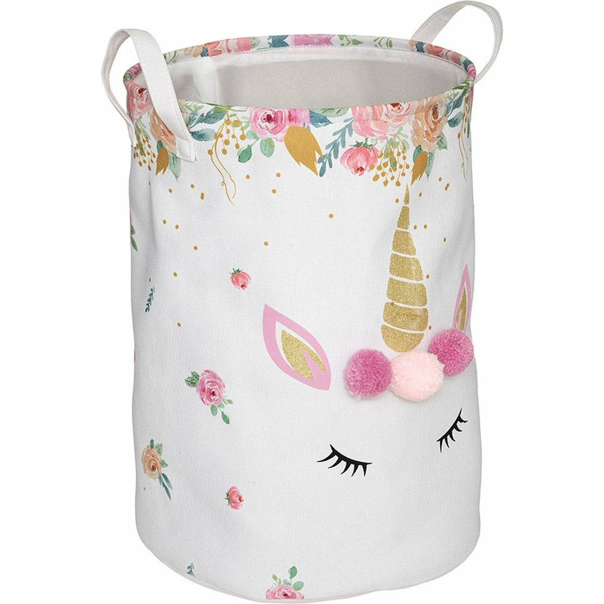 Atmosphera Opbergmand unicorn - groot - polyester - kinderkamer - D35 x H50 cm
