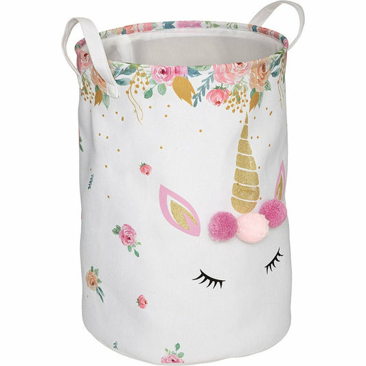 Atmosphera Opbergmand unicorn - groot - polyester - kinderkamer - D35 x H50 cm