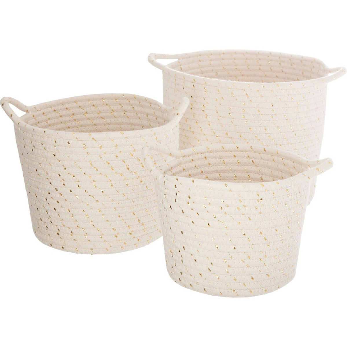 Atmosphera Opbergmanden set met goudvlokken