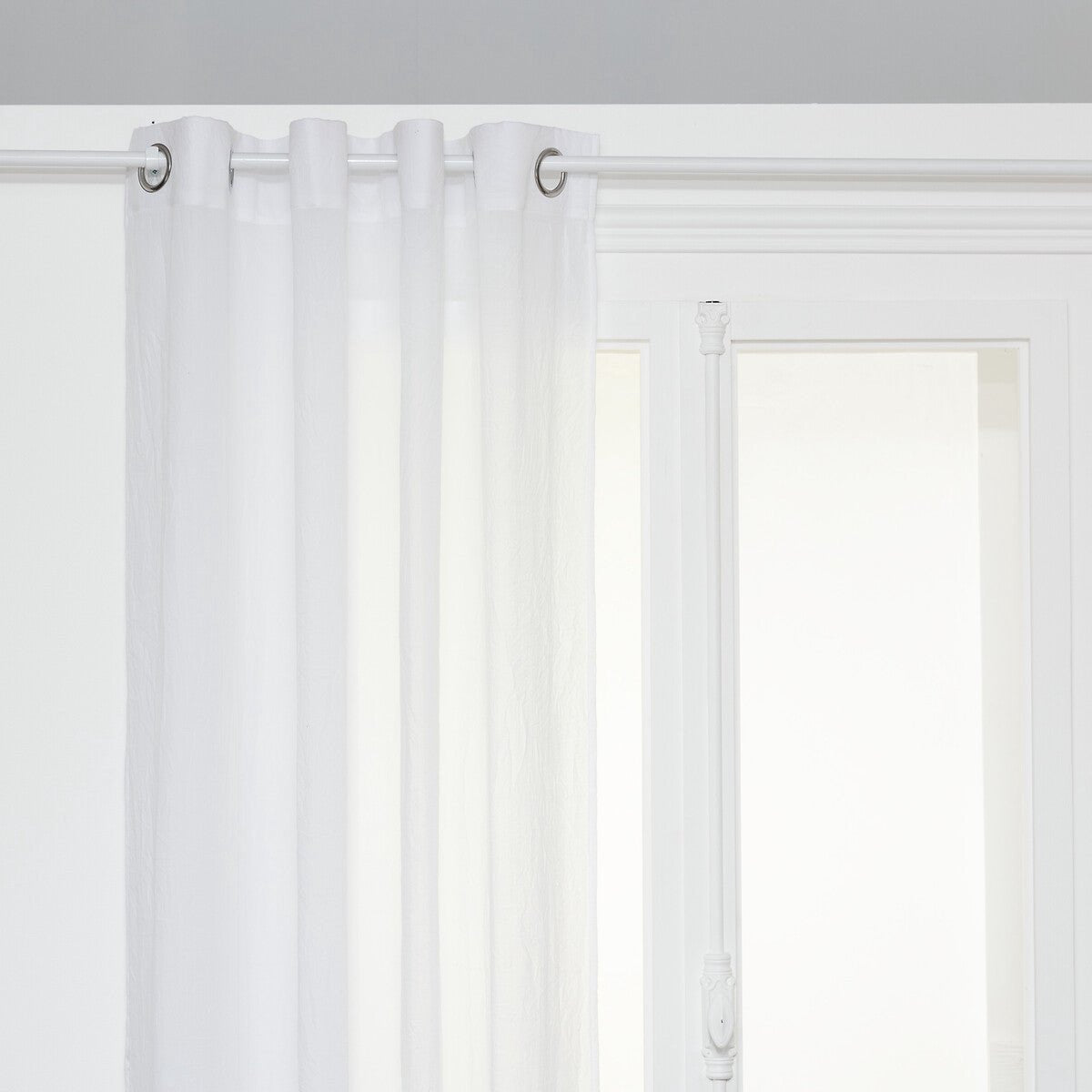 Atmosphera Paxta Katoen Gordijn 130x240cm - Kant en klaar met ringen - Wit
