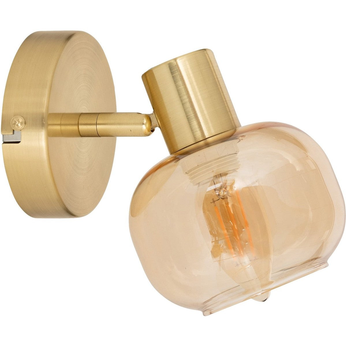 Atmosphera Pilia Wandlamp - 10x16x10cm - Goud/Amber