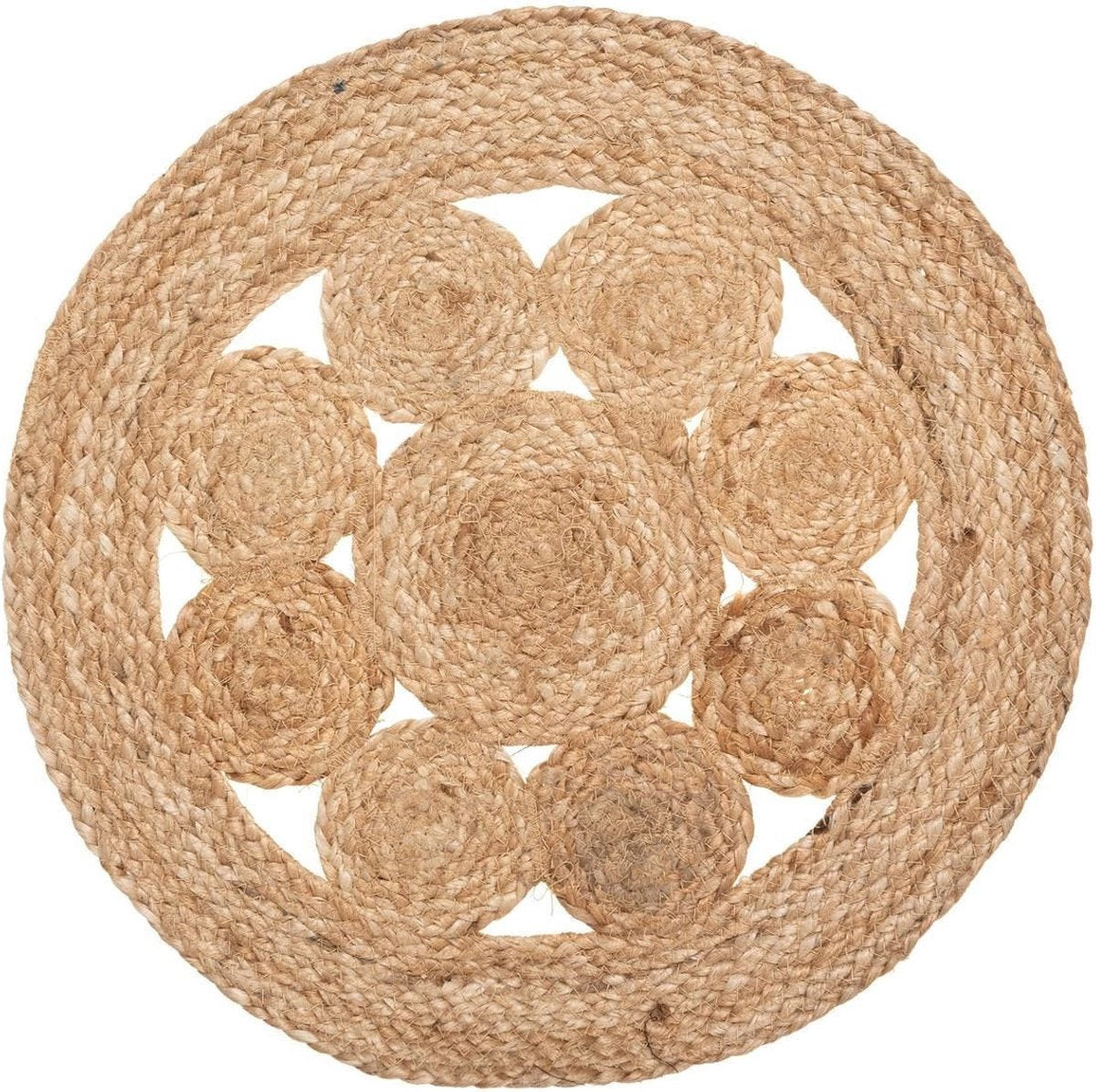 Atmosphera Placemats Jute – Set van 6 – Ø 38 cm – Beige – Scandinavisch Design – Onderleggers Eettafel
