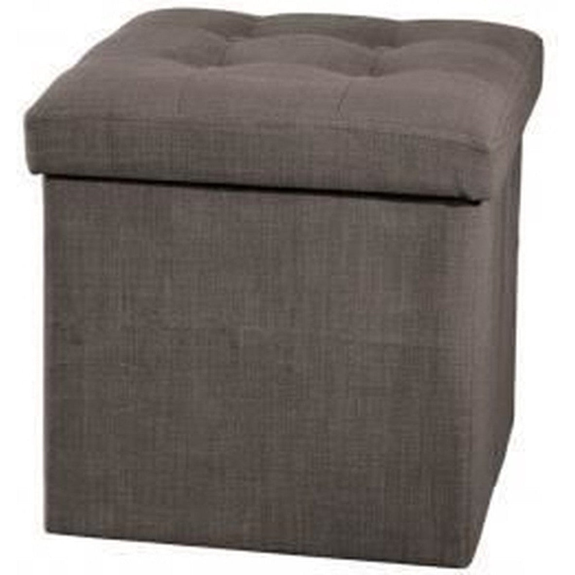 Atmosphera Poef/hocker/voetenbankje - opbergbox - donkergrijs - PU/MDF - 38 x 38 cm - opvouwbaar