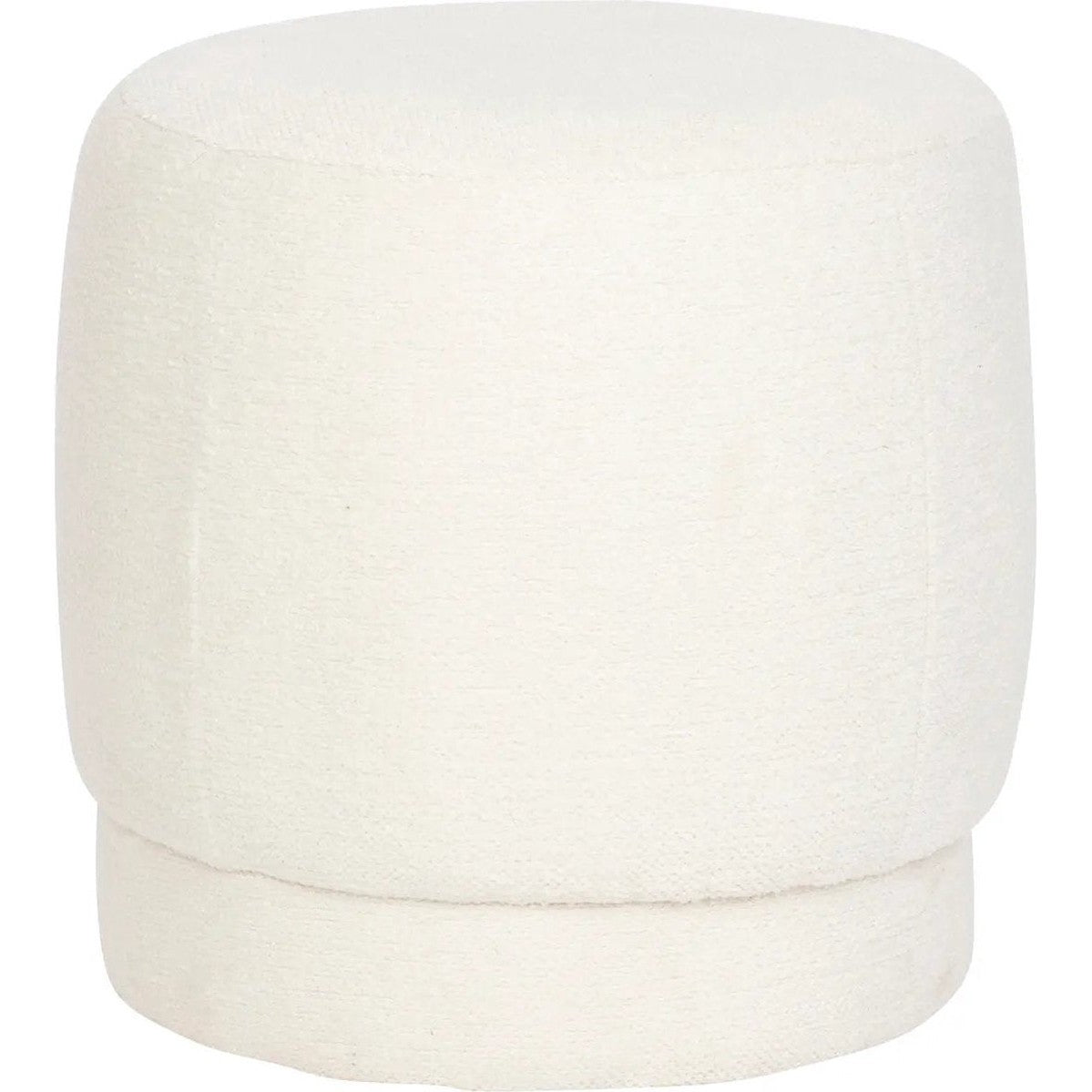 Atmosphera Poef om te zitten Perfect Seat - stof/hout - wit - 40x40 cm - bijzet stoeltjes