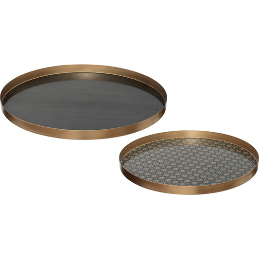 Atmosphera Set van 2 dienbladen Jill- ijzer dienblad - serveer blad