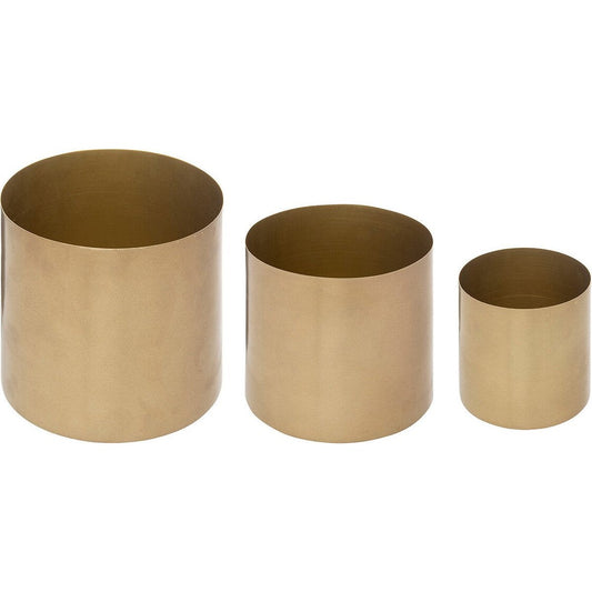 Atmosphera Set van 3 bloempotten Ø10/12/14cm - Goud