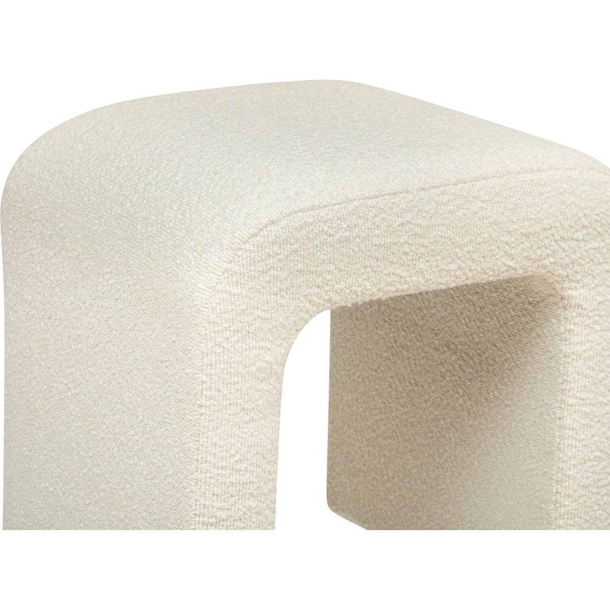 Atmosphera Sevi Poef - Bouclé - Wit