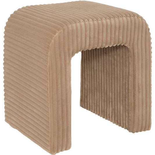 Atmosphera Sevi Poef - Corduroy - 41x36x43cm - Beige