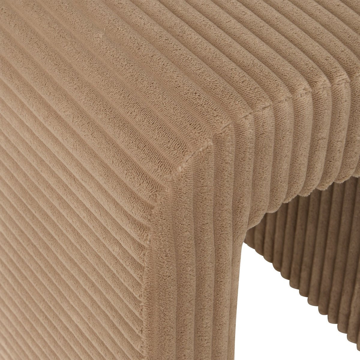 Atmosphera Sevi Poef - Corduroy - 41x36x43cm - Beige