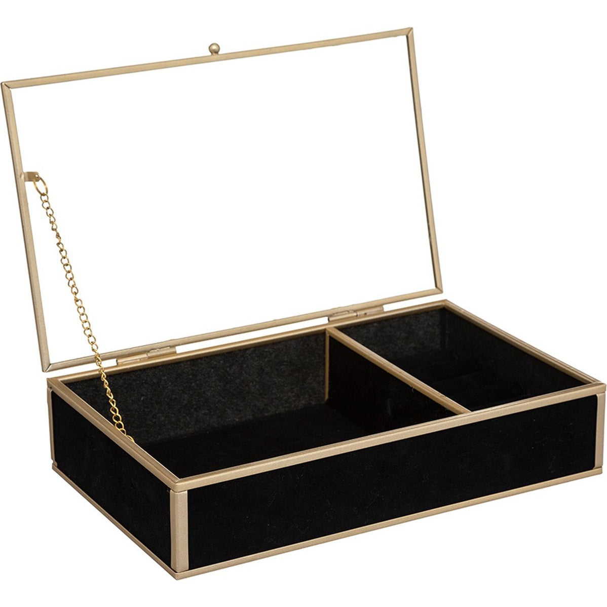 Atmosphera Sieradendoos glas met velvet - 187742 - Klaar voor gebruik