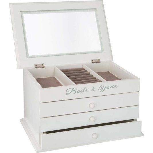 Atmosphera Sieradendoosje, wit, met 3 lades