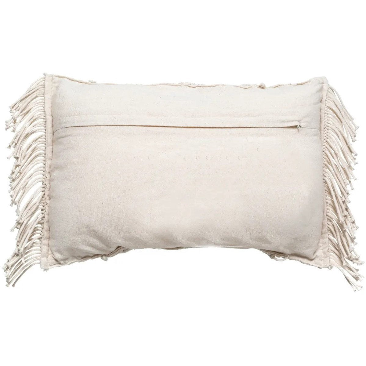 Atmosphera Sierkussen Macrame Ibiza voor binnen - 2x - ivoor wit - 30 x 50 cm - katoen/polyester