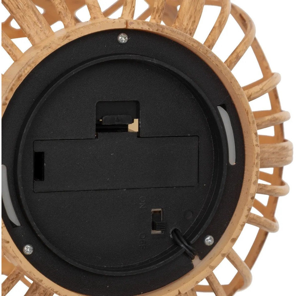 Atmosphera Solar tuin lantaarn - naturel - rotan kunststof - 16 x 23 cm - buiten - Led kaars licht