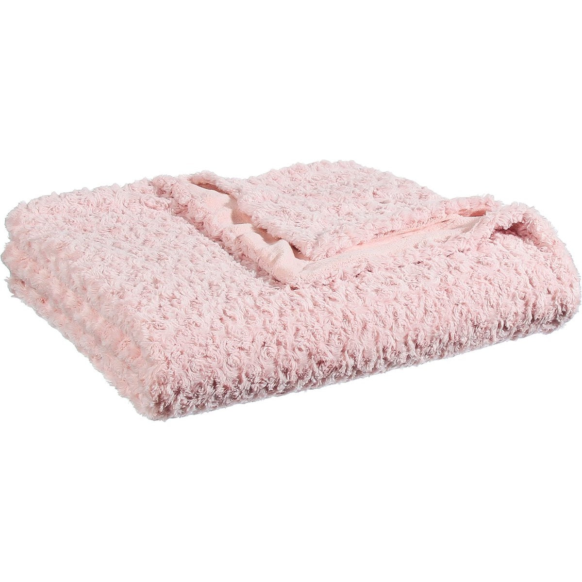 Atmosphera Sprei/deken/plaid - lichtroze - polyester - 230 x 180 cm - geknoopt motief