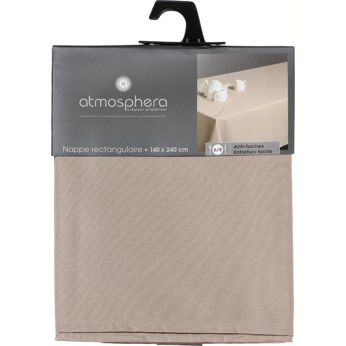 Atmosphera Tafelkleed - 240 x 140 cm - beige - Eettafel tafellakens - polyester