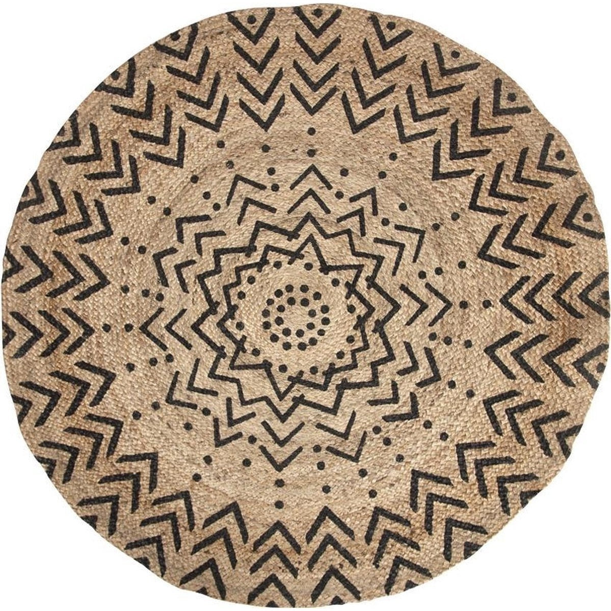 Atmosphera Tapijt Rond Grafische Patronen Jute D120