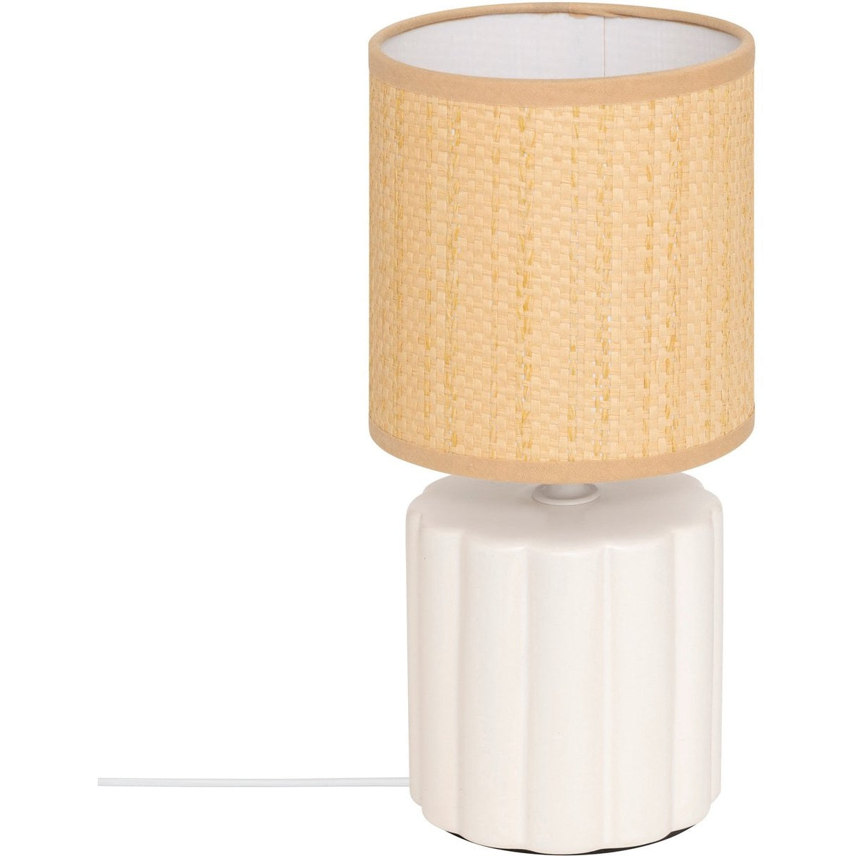 Atmosphera Tylia Tafellamp - Ø13xH26cm - Beige/Wit