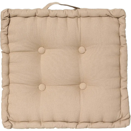 Atmosphera Vloerkussen Square - beige - katoen - 40 x 40 x 8 cm - vierkant - Extra dik