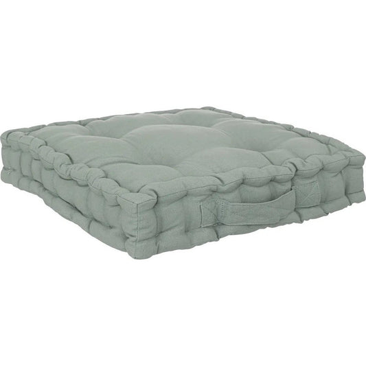 Atmosphera Vloerkussen Square - lichtgroen - katoen - 40 x 40 x 8 cm - vierkant - Extra dik - matraskussen/zitkussen