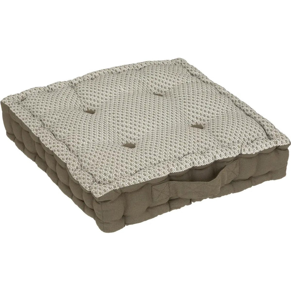 Atmosphera Vloerkussen Square - olijfgroen - katoen - 40 x 40 x 8 cm - Extra dik grond zitkussen/matraskussen