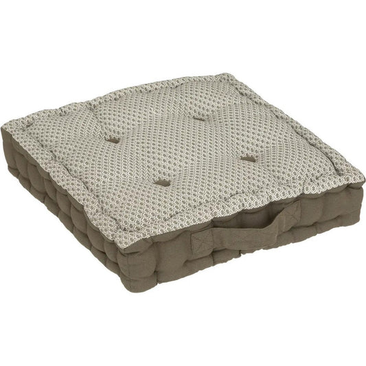 Atmosphera Vloerkussen Square - olijfgroen - katoen - 40 x 40 x 8 cm - Extra dik grond zitkussen/matraskussen