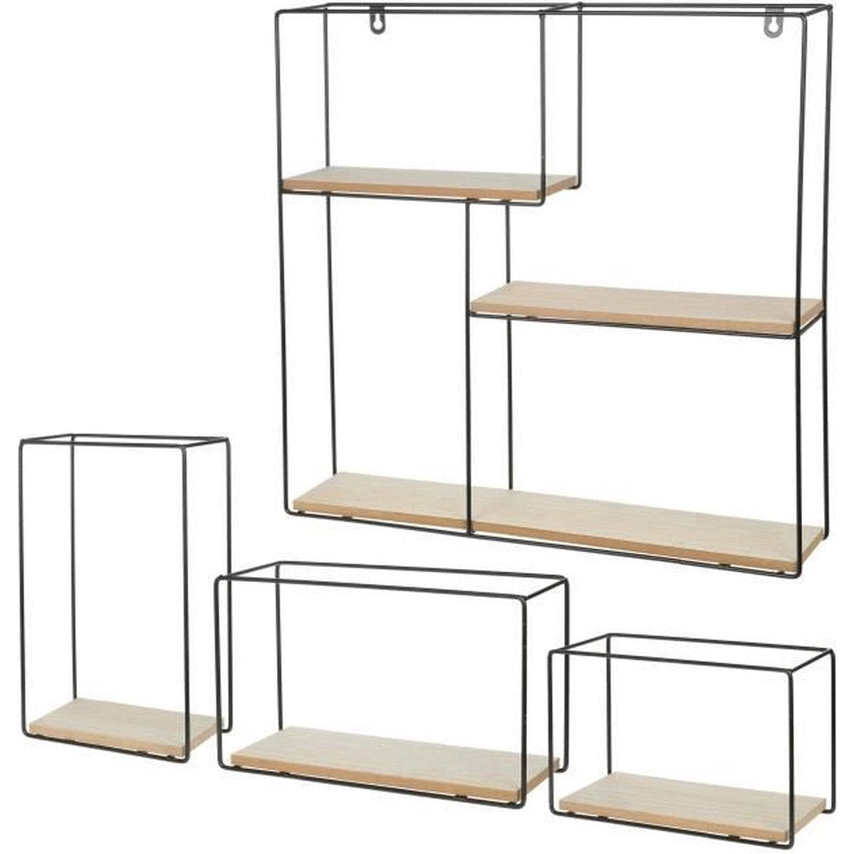 Atmosphera Wandplanken set van 4 - wandrek - wandbox - grote set wandrekjes