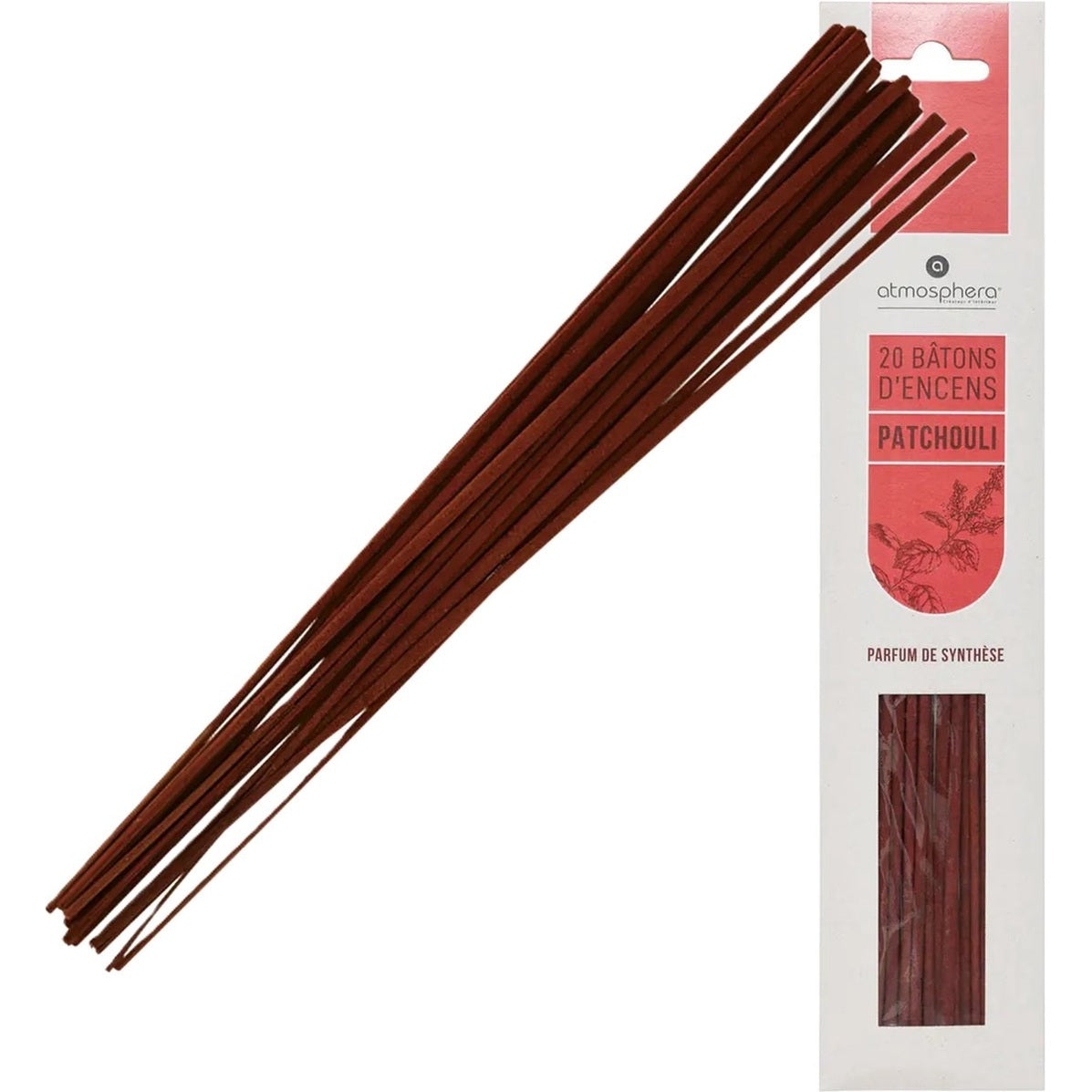 Atmosphera Wierook stokjes in Patchoeli geur - voordeelpak - 20x stokjes - 25cm - Ontspannend - Kalmerend