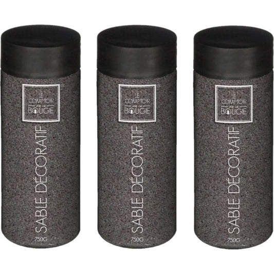 Atmosphera decoratie zand - 3x - zwart - 750 gram - Zandkorrels/hobby vulmateriaal