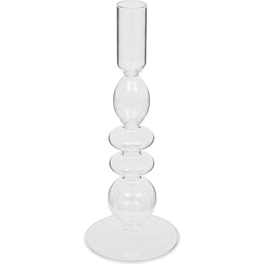 Atmosphera kaarsen kandelaar Murano - glas - dinerkaarsen - transparant - D9 x H22 cm