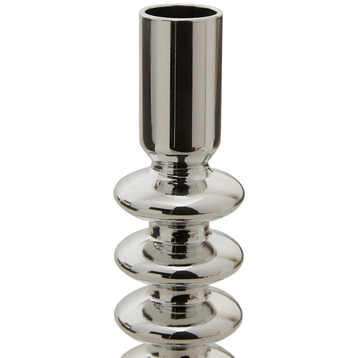 Atmosphera kaarsen kandelaar - decoratief glas - dinerkaarsen - zilver - D9 x H22 cm