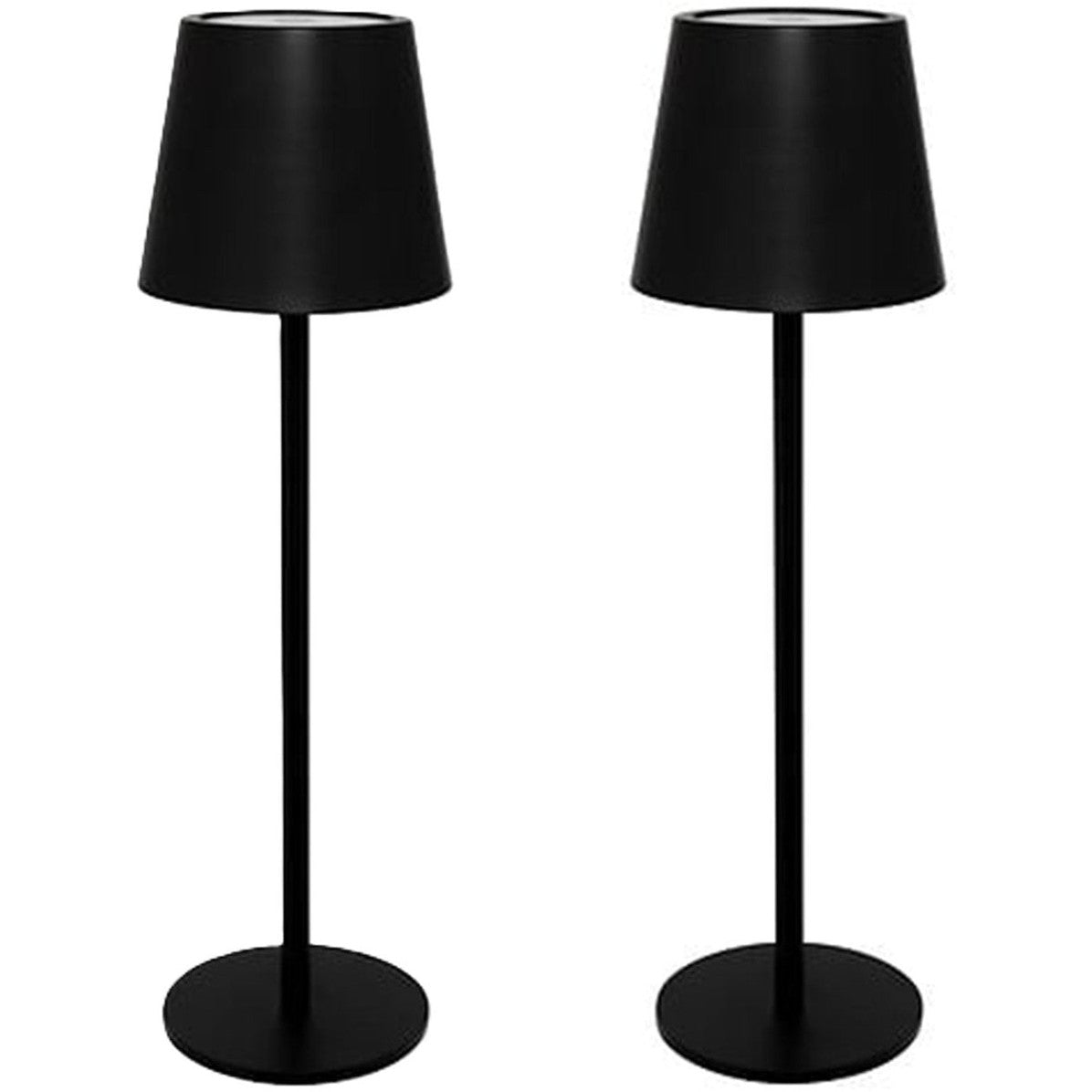 Atmosphera portable tafellamp Cody - 2x - zwart - draadloos/oplaadbaar - binnen/buiten - aanraaksensor