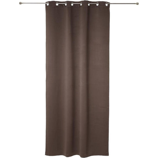 Atmosphera set van 2 Taupe verduisteringsgordijnen 135x240cm - Kant en klaar met ringen - Gordijn raambekleding - 2 stuks taupe - MODESTNOVA