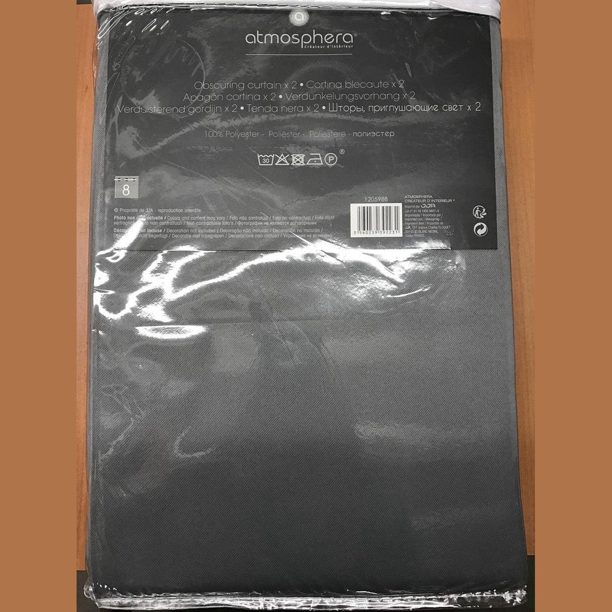 Atmosphera verduisterende gordijnen - set 2x stuks - B135 x L240 cm - grijs - geplooid - met ringen - kant en klaar