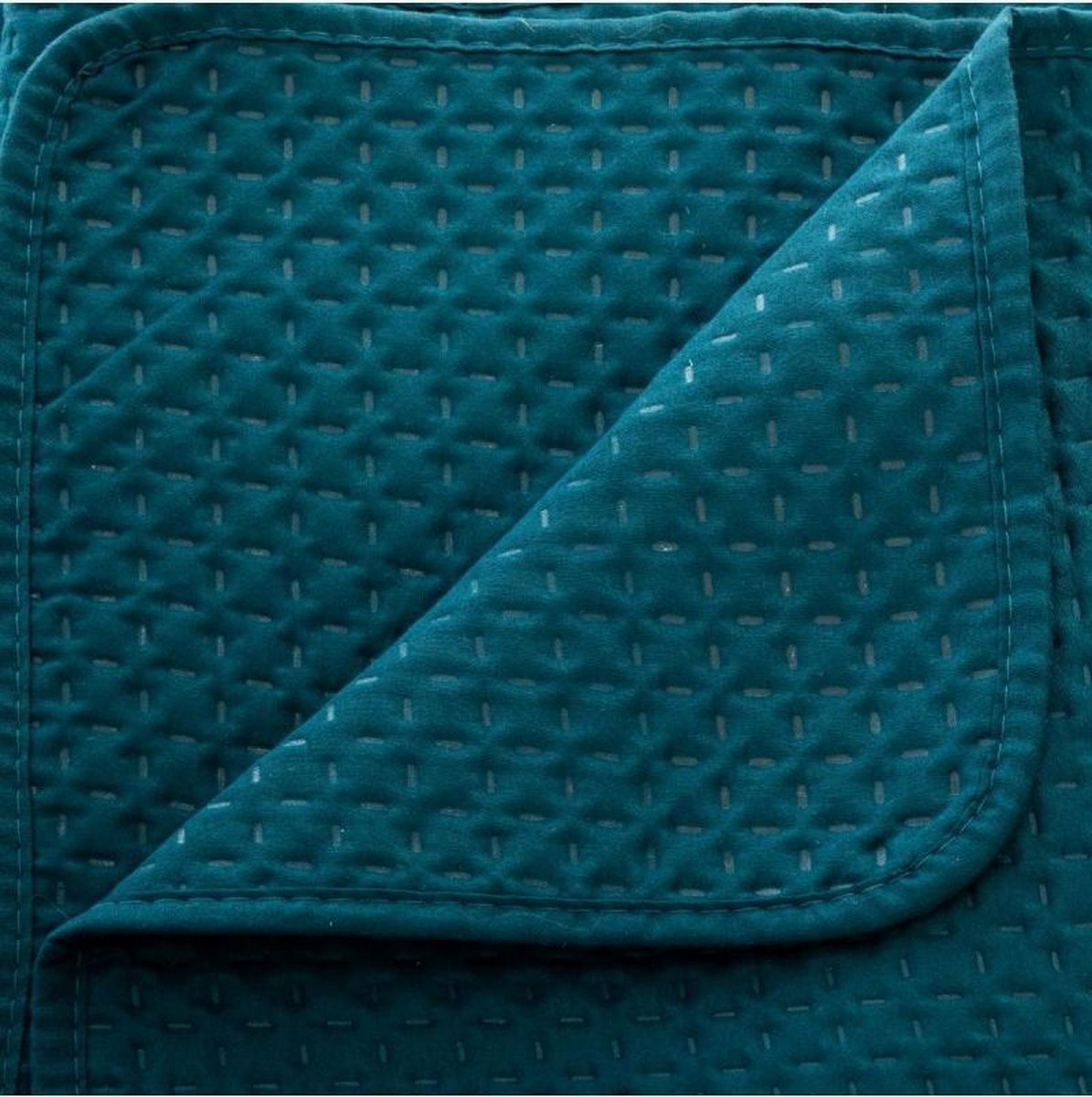 Bedsprei - Blauw/groen -afmeting 260x240 met 2 kussenslopen van 60x60