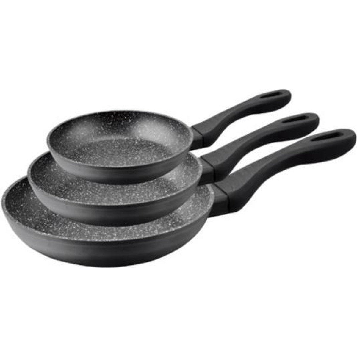 Biko 3-delige koekenpannenset - Zwart