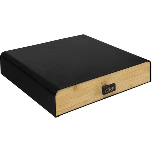 Capsule houder van metaal zwart en bamboe naturel | Geschikt voor koffie cups van Nespresso, Vertuo, Dolce Gusto