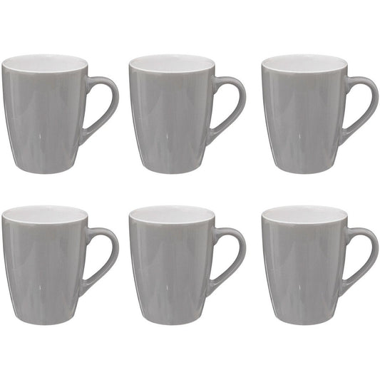 Colorama Grijs Ronde Mok met Oor - Set van 6 - 38 cl - Faience Materiaal