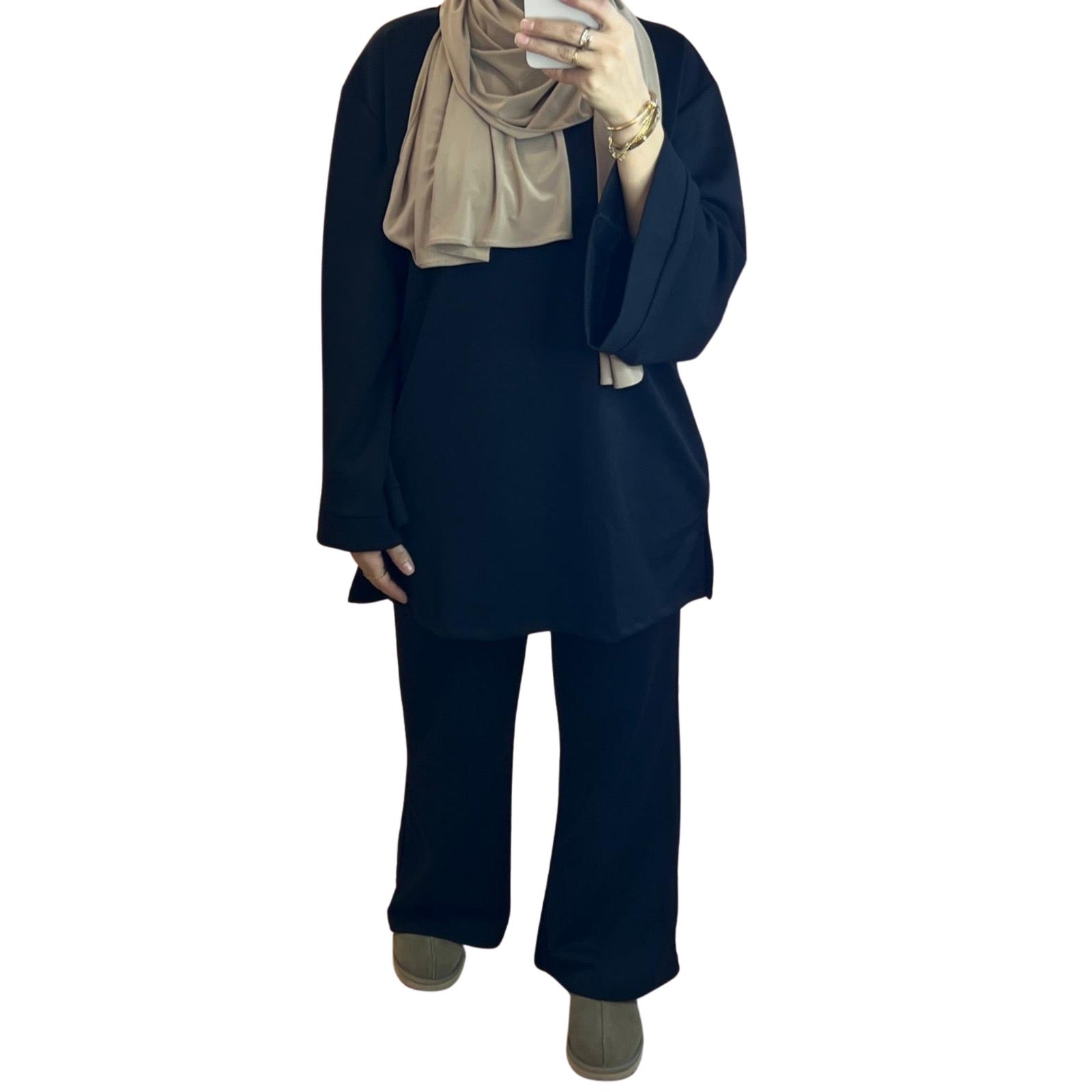 Comfy Twinset - Zwart - MODESTNOVA