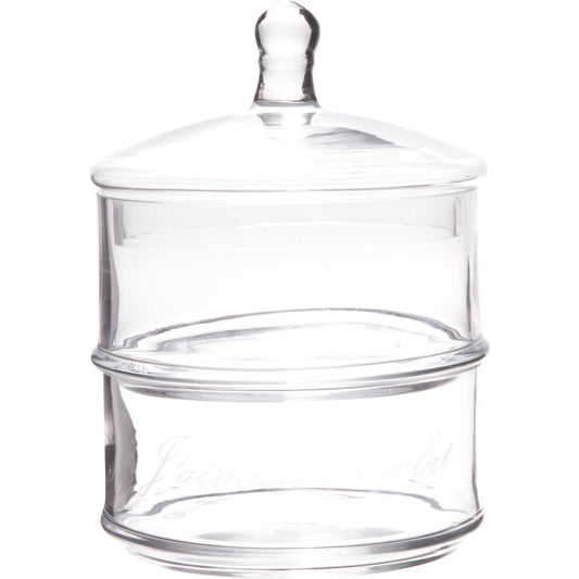 Cosy & Trendy Bonbonniere Met Tekst - Glas - Ø 12 cm x 18 cm - 2- Laags