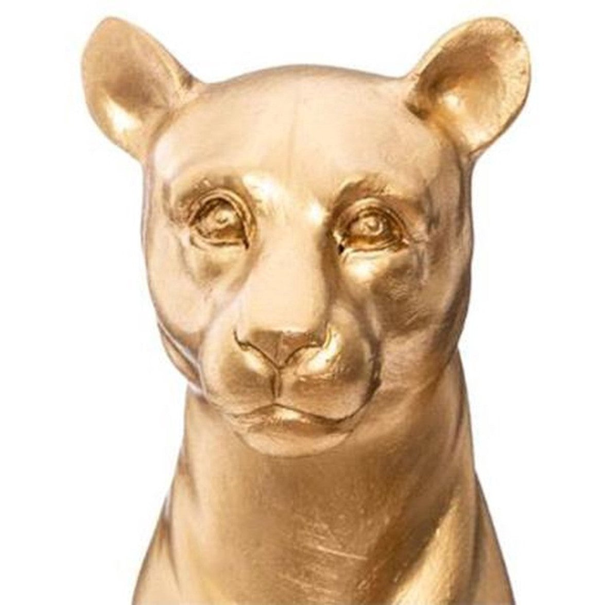 Decoratief Beeld Panter - Set van 2 - Polyresin - Goudkleurig - 23 cm Hoog - Dierenbeeldjes - Decoratie Beeld - Panter Beeld