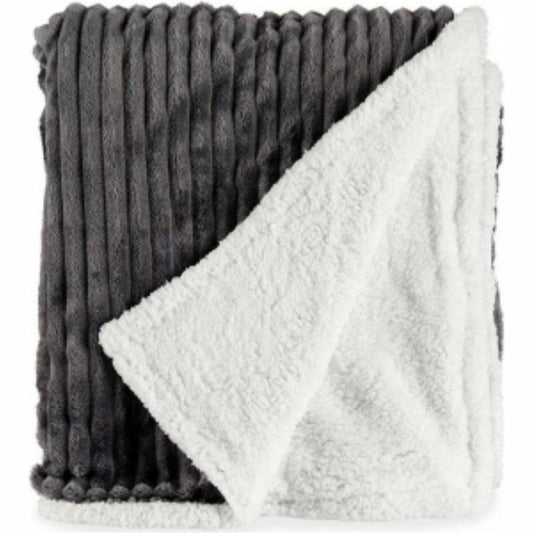 Deken Donker grijs Corduroy (150 x 200 cm)